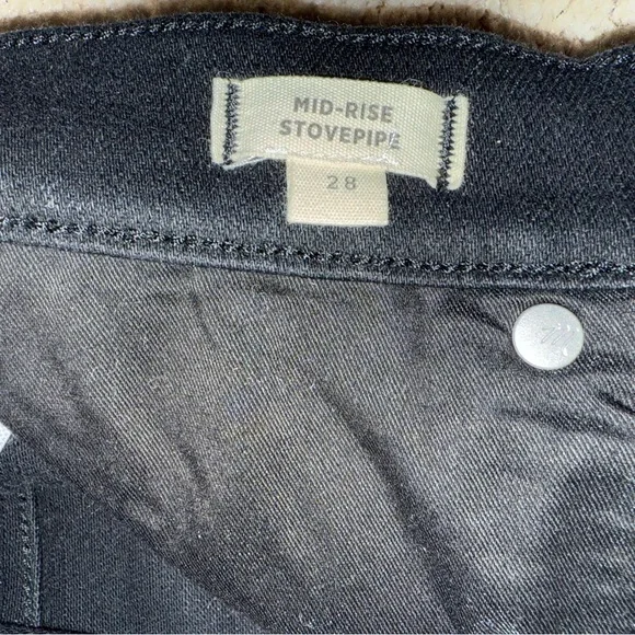 NWOT Madewell Midrise Stovepipe Jeans in Black Rinse Wash - Picture 6 of 8